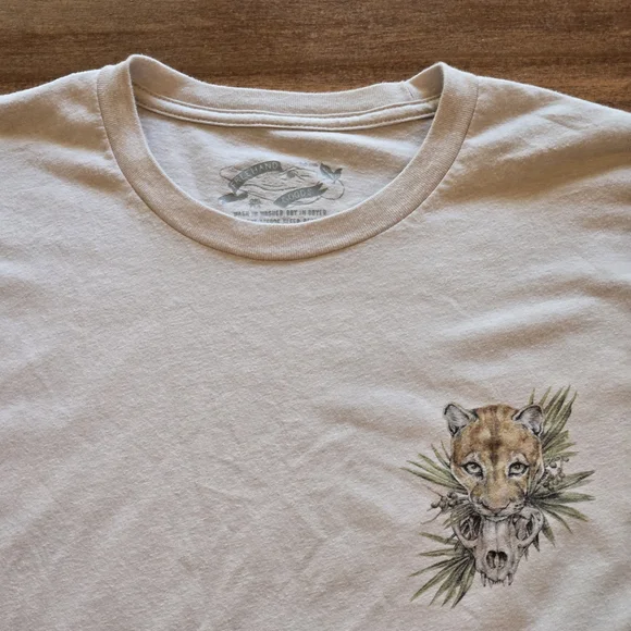 Freehand Goods Collab V. Steiner Cougar Head Above Cougar Skull Graphic Tee XL - Picture 4 of 10